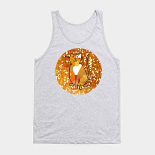 Cat on Gold Tank Top